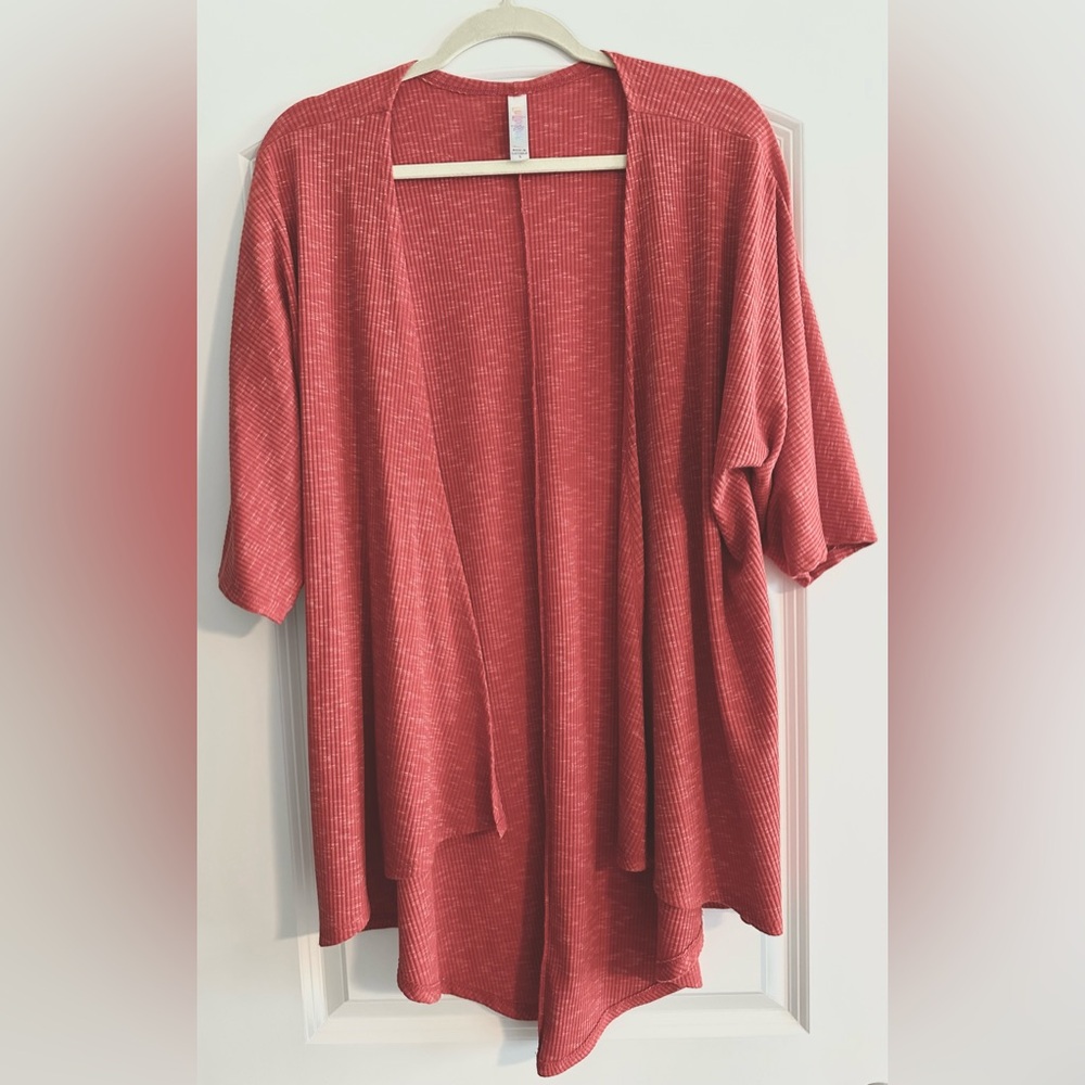 LulaRoe hi-low lightweight open heathered pumpkin duster cardigan cover up